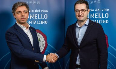 Guglielmo Ascheri, nuovo direttore del Consorzio del vino Brunello di Montalcino, con il presidente Giacomo Bartolommei
