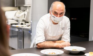 Corrado Assenza al pass di Identit&agrave; Golose Milano (tutte le foto di OnStageStudio)
