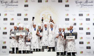 Il podio del trentennale della Coupe du Monde de la Pâtisserie
