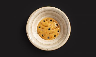 Uovo, pancotto, giardiniera, caviale di aringa: il piatto dell'inverno di Simone Cipriani&nbsp;(tutte le foto sono di Davide Bischeri)
