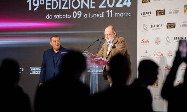 Claudio Ceroni e Paolo Marchi aprono i lavori di Identità Milno 2024. Foto Brambilla-Serrani
