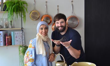 Sara Afifi and Stefano de Costanzo, promoters of Culture Whisk. She is Egyptian, he is from Puglia (with a past as pastry chef from Giorgio Locatelli and Gordon Ramsay)
