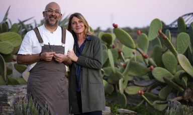 Angelo Pumilia con Francesca Planeta, che guida la Foresteria
