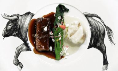 Lingua & coda: uno dei nuovi piatti di Yoji Tokuyoshi nel suo ristorante omonimo, a Milano (foto Tanio Liotta)
