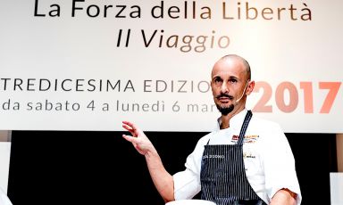 Enrico Crippa sul palco di Identità Golose 2017 a Milano
