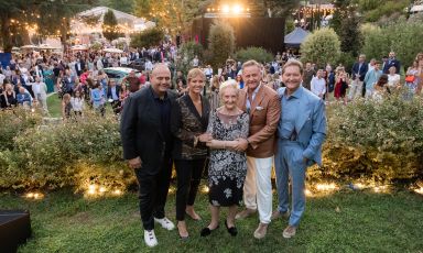 La famiglia Cerea durante la grande festa per i 60 anni del Da Vittorio, a Brusaporto (Bergamo)
