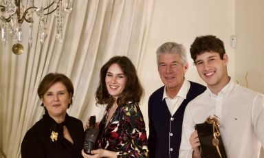 I volti dell'Azienda Agricola San Dionigi, la famiglia Gugole al completo con mamma Maria Vittoria Valle, la figlia Elettra, papà Mario e il figlio Umberto
