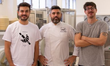 Diego Bamberghi, Giovanni Giberti e Luca Scanni, i tre soci fondatori di Pavé, pasticceria a Milano dal 2012 (foto @Liquirizia Studio)
