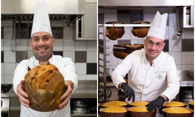 Angelo Mattia Tramontano nel laboratorio del suo Gran Caffè Napoli, a Castellammare di Stabia. Qui in stagione vengono sfornati più di 2mila panettoni

