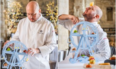 Lo chef Francesco Di Mauro a Le Lampare al Fortino di Trani, in Puglia
