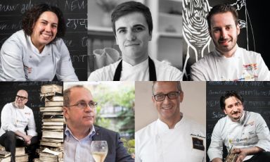 I relatori di Identit&agrave; di Gelato 2021 in ordine di apparizione il 25 settembre: Martina Caruso, Gian Luca Cavi, Andrea Tortora, Paolo Brunelli, Davide Cassi, Marco Radicioni, Marco Pedron
