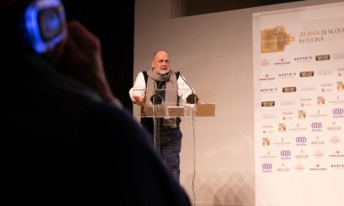 Paolo Marchi all'inaugurazione di Identità Milano 2025. Tutte le foto sono di Brambilla-Serrani
