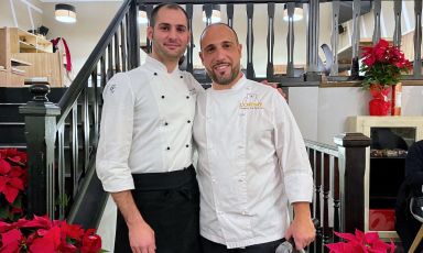 Giuseppe Biuso e Matteo La Spada, protagonisti recentemente di una serata tutta siciliana tra pizza e cucina, nel locale di quest'ultimo, L'Orso di Messina
