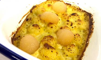 Gnocchi di riso al curry è il piatto 2017 proposta a Identità Golose da Alberto Buratti, chef-patron del Koinè di Legnano (Mi)
