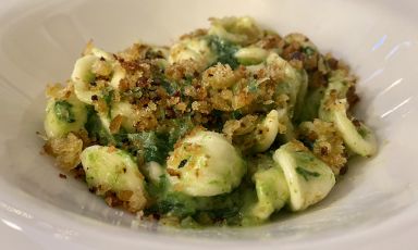 Orecchiette alle cime di rapa, in versione solo veg, all'Osteria dell'Orto di Bari
