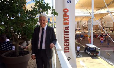 Massimo Bray, direttore generale della Treccani, l'altro giorno sulla terrazza di identità Expo S.Pellegrino