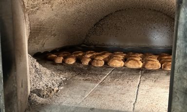 L'enorme camera di cottura del forno del Panificio Di Fonzo, a Laterza (Taranto)
