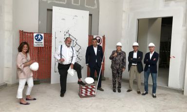Paolo Marchi e Claudio Ceroni presentano Identità Milano. Con loro, Luisa Acciarri, Paola Valeria Jovinelli, Egidio Tordera e Claudio Scavizzi
