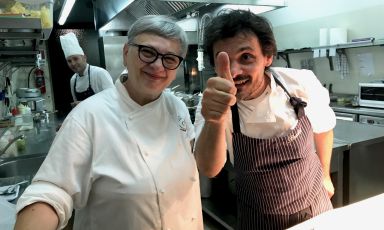 Maria Cicorella e Antonio Zaccardi nelle cucine del Pashà
