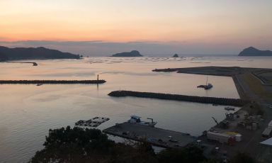 The view from the hotel Takahiraya in Nobeoka, in