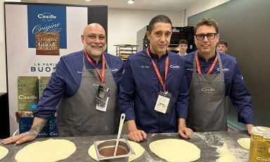 I tre maestri pizzaioli protagonisti del Galà della pizza Molino Casillo: Alessandro Lo Stocco, Francesco Martucci e Ciro Salvo
