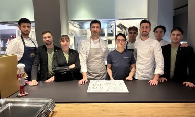 Insieme al pass di Identità Golose Milano: Irina Steccanella, Stefano Guizzetti, Edoardo Traverso
