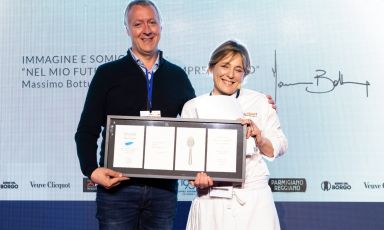 Antonia Klugmann with Gabriele Zanatta, who prese