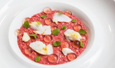 Riso, barbabietola, birra e baccalà
