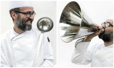 Carlo Porcu, classe 1978, dal dicembre 2014 ha lanciato a Marciano della Chiana una proposta culinaria estrosa com'è lui e la sua famiglia: La Cucina della Lodola, gran ristorante di campagna, estremamente moderno. L'armonia nel piatto. Identità Golose l'ha visitato
