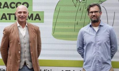 L'enologo Luca D'Attoma e lo chef Carlo Cracco
