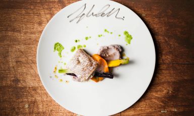 A snapper turns into a sea urchin, a dish presented by Igles Corelli at 