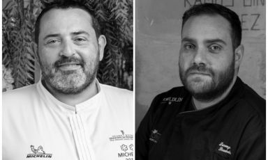 Giuseppe Mancino, (Il Piccolo Principe del Principe di Piemonte, Viareggio, 2 stelle Michelin) e Lorenzo Sirabella (Dry, Milano), protagonisti della cena del ciclo "I Maestri del Gusto" aIdentità Golose Milano, giovedì 6 giugno

