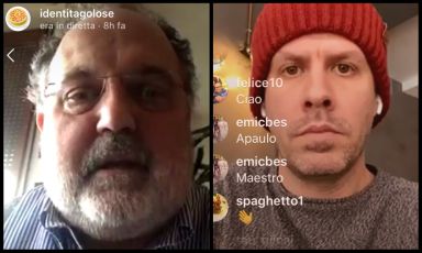Paolo Marchi e Paulo Airaudo&nbsp;in collegamento su Instagram.&nbsp;Ecco gli appuntamenti delle prossime interviste in diretta alle 16&nbsp;sul canale @identitagolose:

Venerd&igrave; 3&nbsp;Renato Bosco
Sabato 4&nbsp;Antonia Klugmann
Domenica 5&nbsp;Marco Reitano
