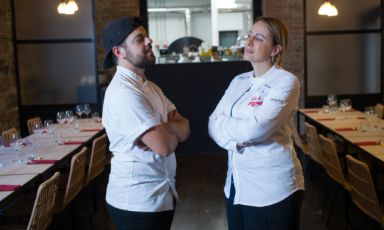Roberta Esposito con lo chef Jacopo Manganello, ossia il duo alla guida della proposta gastronomica di Marita a Roma
