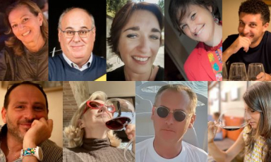 I "consigli per gli acquisti" vinosi per il Natale, da parte dei nostri esperti. In alto: Cinzia Benzi, Raffaele Foglia, Amelia De Francesco, Fosca Tortorelli e Salvo Ognibene. Sotto: Davide Visiello, Marilena Lualdi, Maurizio Trezzi e Adele Granieri
