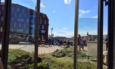 Un'immagine dello spazio esterno che circonda il Noma, il ristorantissimo di René Redzepi in Strangade 93 a Copenhagen. La foto è stata scattata sabato 27 agosto in una splendida giornata di sole
