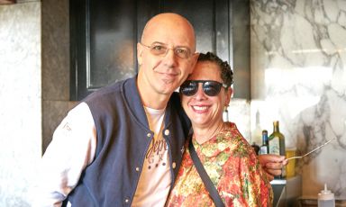 Foto ricordo per Franco Pepe e Nancy Silverton all'interno di Chi spacca, una delle quattro facce dell'universo Silverton. Tutte le foto sono di Luciano Furia 
