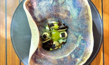 Pepe verde, alghe e caviale, davvero un gran dessert al Wist&egrave;ria di venezia
