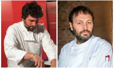 Matias Perdomo, a sinistra, e Ugo Alciati: saranno loro a battezzare i pranzi della domenica di Identità Expo. Ogni settimana vi proporremo infatti dei menu unici, frutto dell'incontro tra due grandi professionisti della cucina, uno italiano e uno straniero