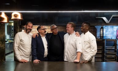 Il team di Varrone capitanato da Massimo Minutelli ha ospitato a Milano lo chef Timon Michiels del ristorante Carcasse
