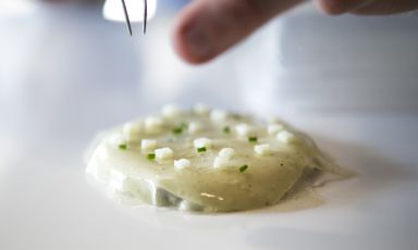 Insalata di gelatina di maiale, ostriche e mela verde: un piatto di Luca Abbruzzino
