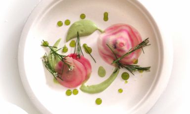 Ravioli di rapa di Chioggia ripieni di fermentino 