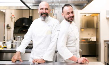 Le due firme della carta di Identit&agrave; Golose Milano: il coordinatore Andrea Ribaldone e il resident chef Alessandro Rinaldi
