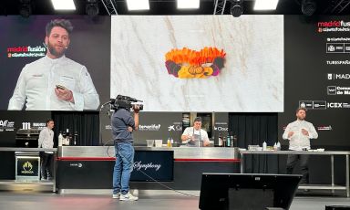 Riccardo Canella sul palco di Madrid Fusión, il 3