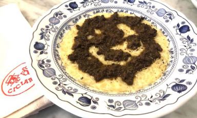 Risone e curada, un piatto di Michele Mette e Aronne Giorgetti, cuochi di Ciciarà, trattoria di Milano
