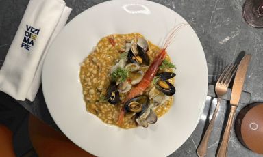 Il Risotto alla pescatora del ristorante Vizi di mare di Aversa (Caserta)
