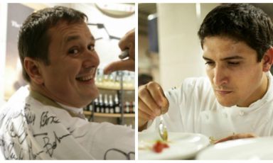 <p><b>Emanuele Scarello</b> e <b>Mauro Colagreco</b></p>