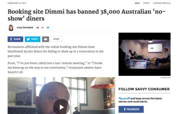 "Libro nero" per combattere il&nbsp;no show. Il sito di prenotazioni australiano Dimmi ha gi&agrave; messo al bando 38mila utenti, annuncia The Sydney Morning Herald
