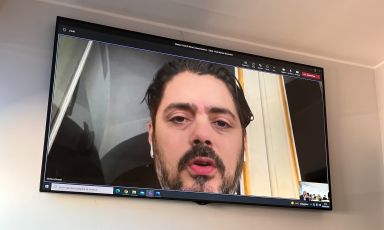 Matteo Baronetto, chef del Cambio di Torino, intervistato da remoto dai ragazzi del Master in Food and Wine Communication dell'Università Iulm di Milano
