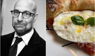 L'attore statunitense Stanley Tucci, al cuore delle serie tv&nbsp;Stanley Tucci: searching for Italy e&nbsp;Tucci in Italy che celebrano tutto il buono dell'Italia da gustare, compresa la straordinaria pizza di Confine, a Milano
